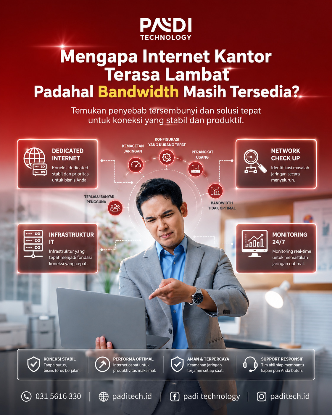 Mengapa Internet Kantor Terasa Lambat Padahal Bandwidth Masih Tersedia?